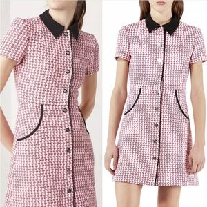 Maje Pink and Black Mini Dress